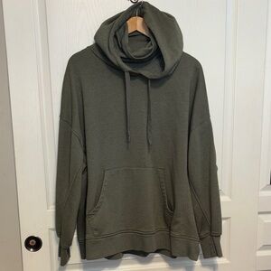 Old Navy Oversized Rib-Knit Funnel-Neck Pullover Hoodie